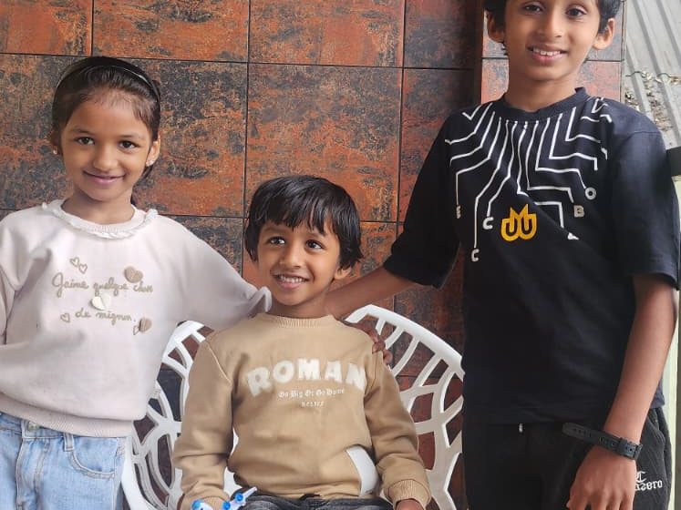 Zohan with his sister Amina Zahra and brother Nooh
