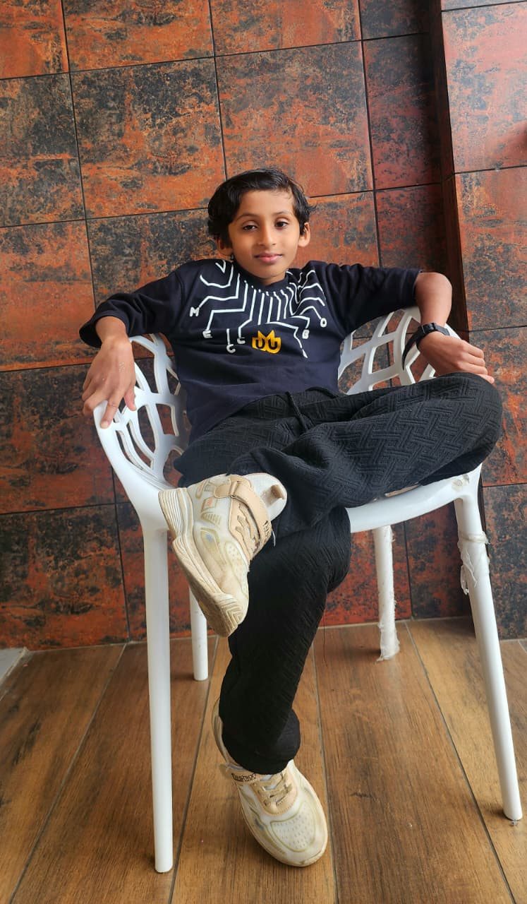 Zohan in his circuit-board t-shirt